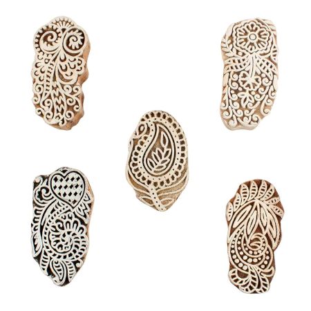 Set of 5 Piece New Mix Wooden Printing Blocks